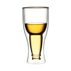 ガラス ビールのジョッキ ジュースカップ 透明な カップ 杯 クリエイティブ ダブルレイヤー