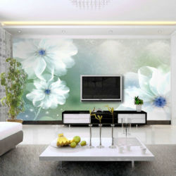壁紙 テレビ壁の背景 大きな壁画 ホワイトロータス シンプル 五割引 特価