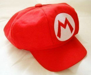 マリオ帽子  スーパーマリオ  高級  ロゴ付き  レッド  卸売り可