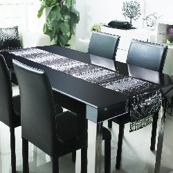 テーブルかけ テーブルクロス 二色のスパンコール 豪華なスパンコール カラフル 北欧スタイル 黒と銀