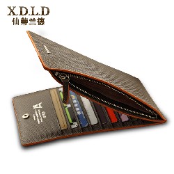 炭素繊維 ビジネス レザー 長いセクションクレジットカードを挟んで財布 メンズ財布
