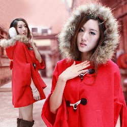秋冬 新しい 女性用 韓国 羊毛のオーバーコート コート 大きいサイズ ショール 冬 毛皮の襟 クローク コート
