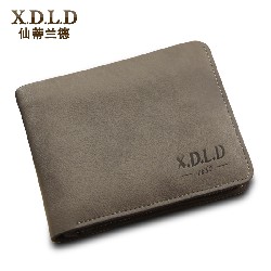  財布 二つ折財布 グレー色 貴族風 ショートセクション 柔らかい本皮製
