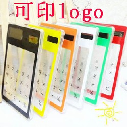 ソーラー電卓 名入れ logo入れ 韓国風 薄い カラー 贈り物 会社用 可愛い 透明 タッチ