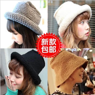 韓国風 クリンピング ニット帽 レディス ファッション ベレー帽 手編み 秋冬