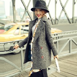 2013秋冬新作 韓国風 ファッション シンプル ウール ダブルボタン コート レディス